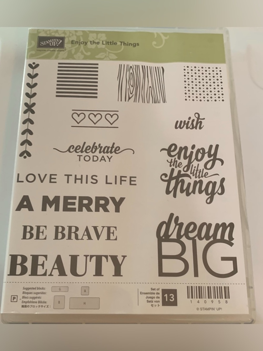 Stampin' Up! Enjoy the little things 💕
Clear Sentiment & Pattern Stamp Set